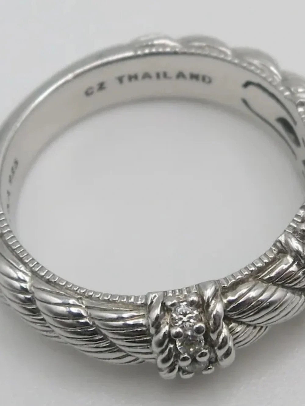 Judith Ripka Silver Braided Floral Band Ring - Picture 3 of 15
